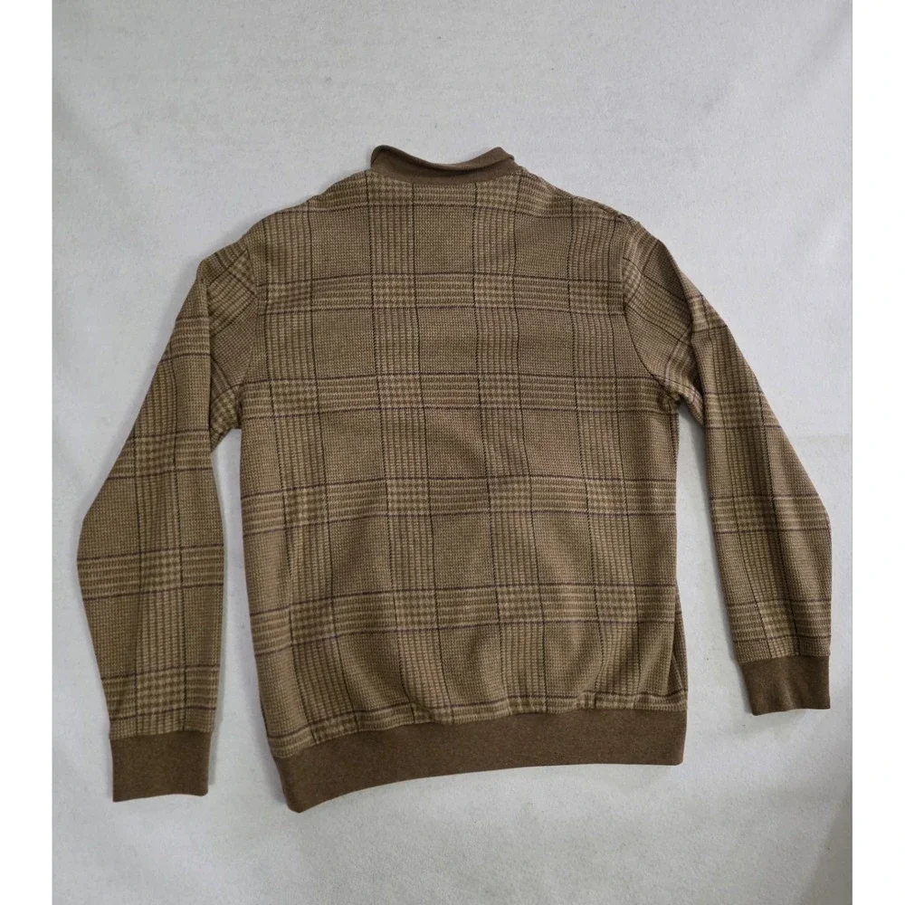 Polo Ralph Lauren Vintage Men's Quarter-Zip Cotton Brown Sweater Size L